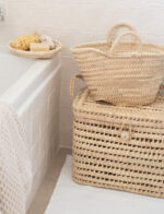 Small Moroccan Oval Basket – Handwoven from Palm Leaves - Image 3