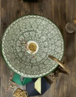 Handcrafted Moroccan Basin – Green Painted Ceramic Sink for Bathroom Décor - Image 2