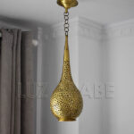 Moroccan Brass Hanging Lamp – Stalactite Style - Image 2