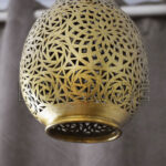Moroccan Brass Hanging Lamp – Stalactite Style - Image 4