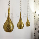 Moroccan Brass Hanging Lamp – Stalactite Style - Image 5