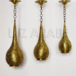 Moroccan Brass Hanging Lamp – Stalactite Style - Image 6