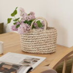 Small Openwork Palm Leaf Basket – Handmade in Morocco - Image 2