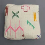 Handmade Moroccan Berber Wool Pouf - Image 2