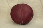 Natural Burgundy Moroccan Leather Pouf – Handcrafted & Floor Cushion - Image 2
