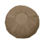 Natural color Moroccan Pouf – Handmade Leather Footstool - Image 3