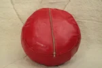 Natural Red Moroccan Leather Pouf – Handcrafted & Floor Cushion - Image 6