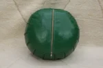 Natural Green Moroccan Leather Pouf – Handcrafted & Floor Cushion - Image 3